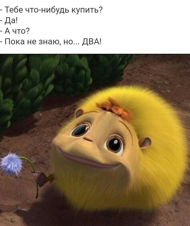 Тебе что нибудь купить Да А что Пока не знаю но ДВА