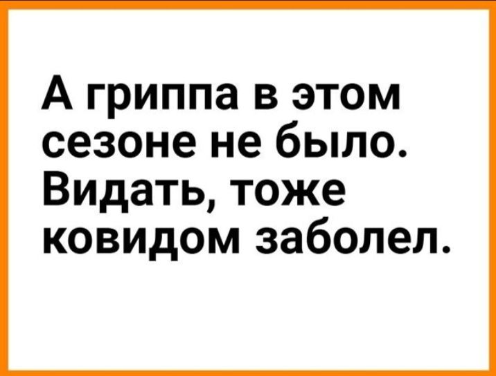 А гриппа в этом сезоне не было Видать тоже ковидом заболел