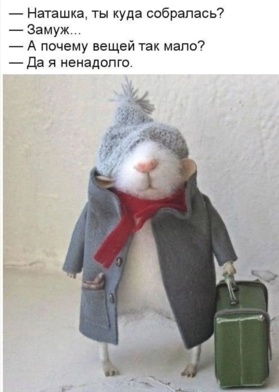 Наташка ты куда собралась Замуж А почему вещей так мало Да я ненадолго