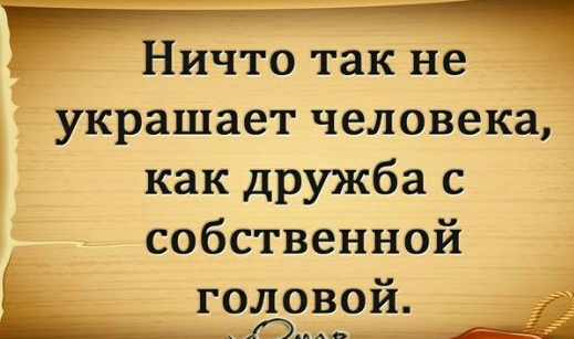 Ничто так не украшает человека как дружба с собственной головой Г двд