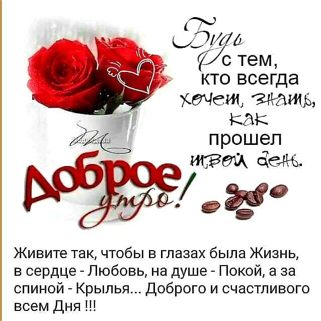 6524 а 7 с тем кто всегда хочет ЗЪРАИЩ как прошел деж Живите так чтобы в глазах была Жизнь в сердце Любовь на душе Покой а за спиной Крылья Доброго и счастливого всем ДНЯ 11