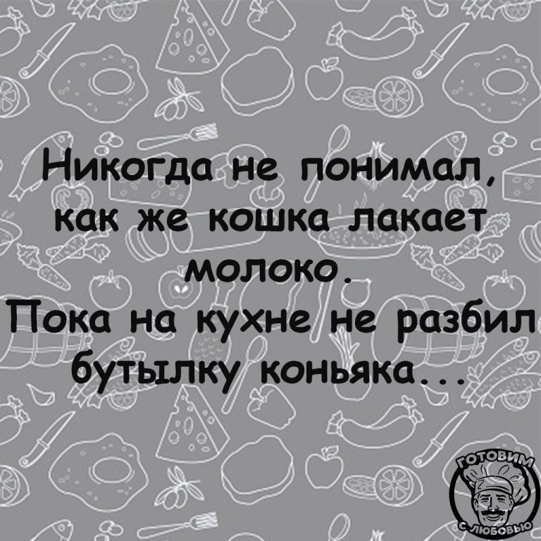 Никогда не понимал как же кошка лакает молоко Пока на кухне не разбил бутылку коньяка отовим Люьавьк