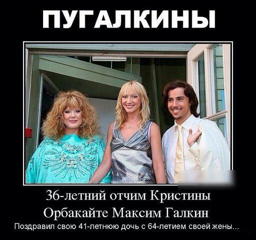 ПУГАЛ КИ НЫ 36 летний отчим Кристины Орбакайте Максим Галкин Поздрааип свою 41 летнюю дочь 64 пе1ием своей жены