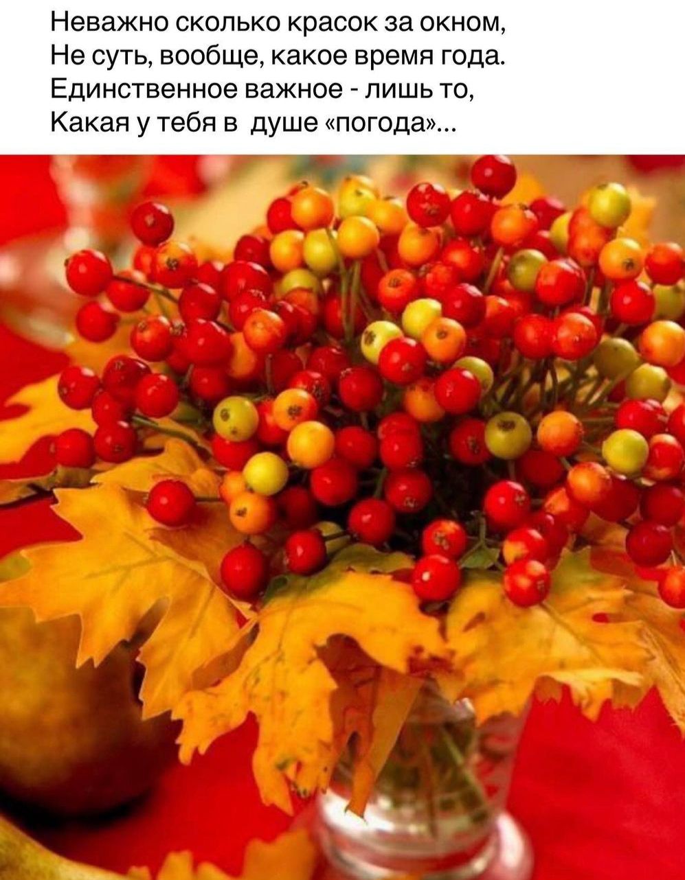 Неважно сколько красок за окном Не суть вообще какое время года Единственное важное лишь то Какая у тебя в душе погода