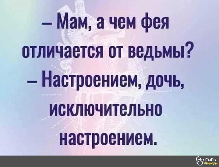 Мам чем фея отличается от ведьмы Наетроениемдрчь исключительно настроением