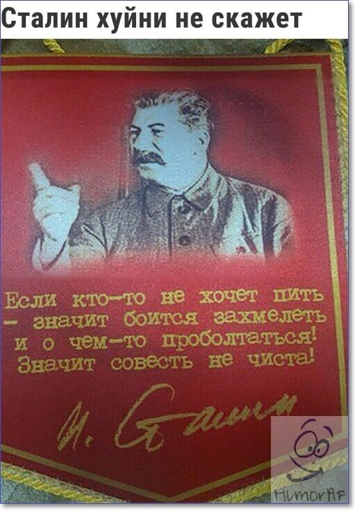 Сталин хуйни не скажет Если кто то не хочет Штъ значит боигся захмеле чь и чемто проболтатъсяд Ва г до м
