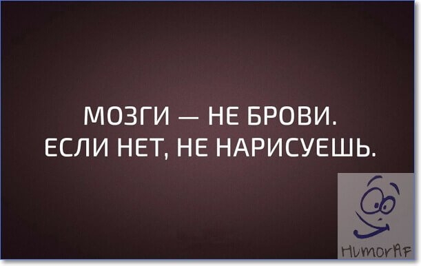 МОЗГИ НЕ БРОВИ ЕСЛИ НЕТ НЕ НАРИСУЕШЬ