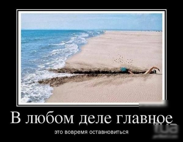 В любом деле главнре_ ато вовремя остановиться