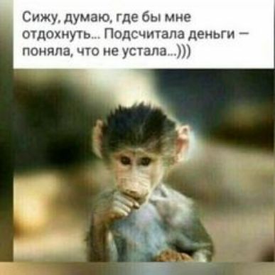 Сижу думаю Где бы мне очдокнуть Подсчигапа деньги поняла что не устала