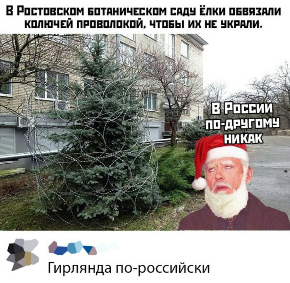 В РПСТПВСКПМ ЕПТПНИЧЕБКПМ Бдд ЁЛКИ ПЕВЯЗППИ КШШЧЕИ ПРПБПЛПКПЙ ЧТПЕЫ ИХ НЕ НКРППИ Мп Гирлянда по российски