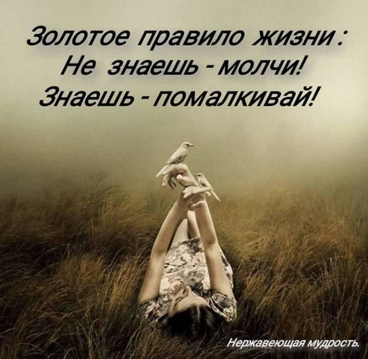 Золота правило жизни Не знаешь молчл Знаешь помадват і и Нержавеошяшдоосгь