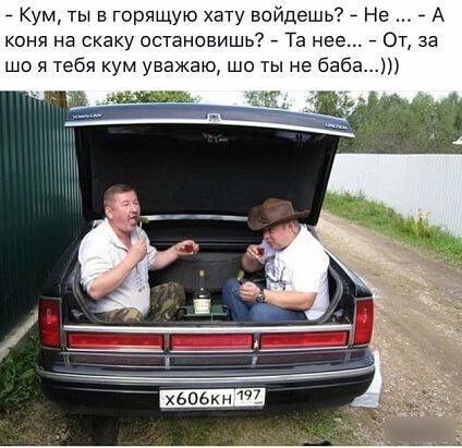 Кум ты в горящую хату войдешь Не 7 А коня на скаку останоеишь Та нее 7 От за що я тебя кум уважаю шп ты не баба