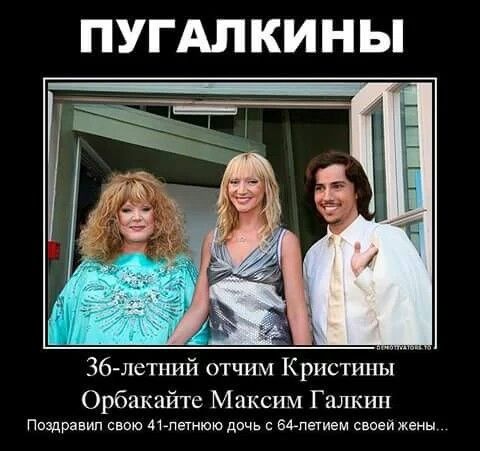 ПУГАЛКИНЫ 36летний отчим Кристины Орбакайте Максим Галкин Ппздрзнип свою Мгпетнюю дочь с вщпшием своеи жены