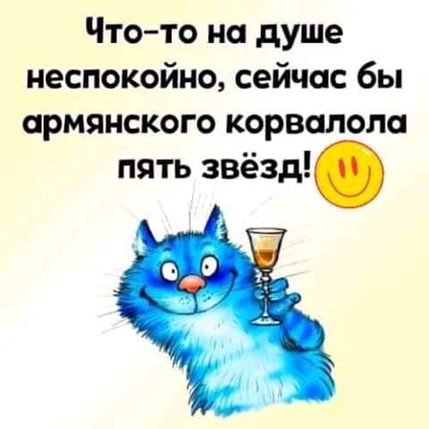 Чтото на душе неспокойно сейчас бы армянского корвалола пять звезд