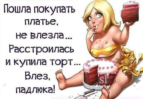 Пошла покупать ППВТЬб не впезпа Расстроипась _ и купила торт _ Впез падпюка