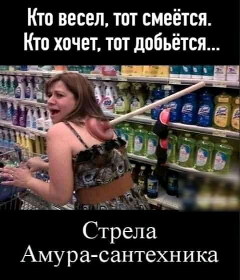 Кто весел тот смеётся Кто хочет тот добьётся Стрела Амура сантехника