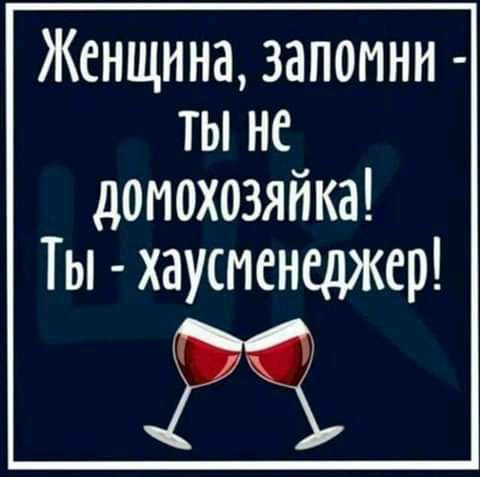Женщина запомни ты не домохозяйка Ты хауспенеджер