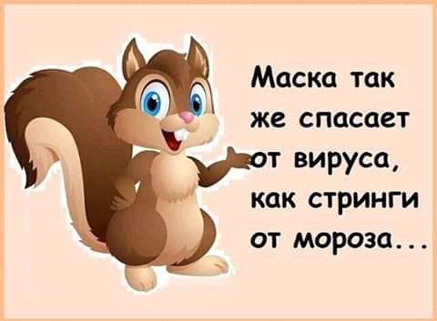 Маска так же спасает от вируса как стринги от мороза