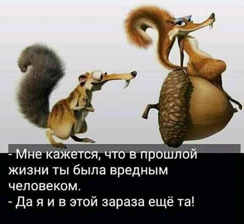 Мне кажется что в прошлой жизни ты была вредным человеком Да я и в этой зараза ещё та
