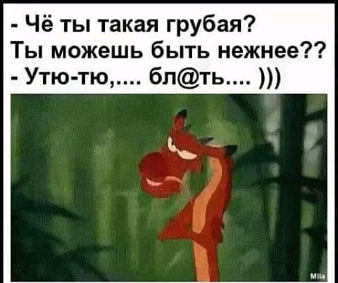 Чё ты такая грубая Ты можешь быть нежнее Утю тю блть