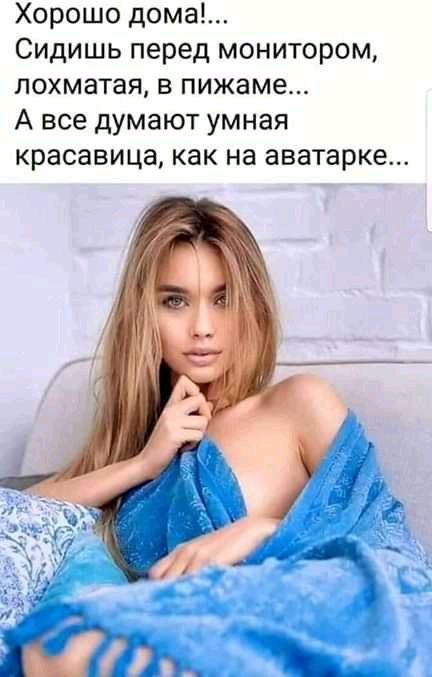 Хорошо дома Сидишь перед монитором лохматая в пижаме А все думают умная красавица как на аватарке