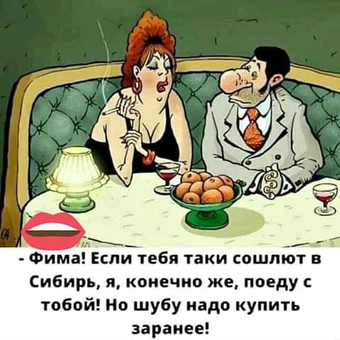7_ Фима Если тебя таки сошпют в Сибирь я конечно же поеду тобой но шубу надо купить заранее