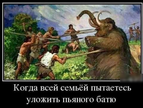 Когда всей семьёй пытаетесь уложить пьяного батю