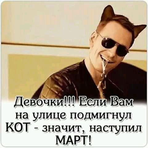 на улице подмигнул КОТ значит наступил МАРТ