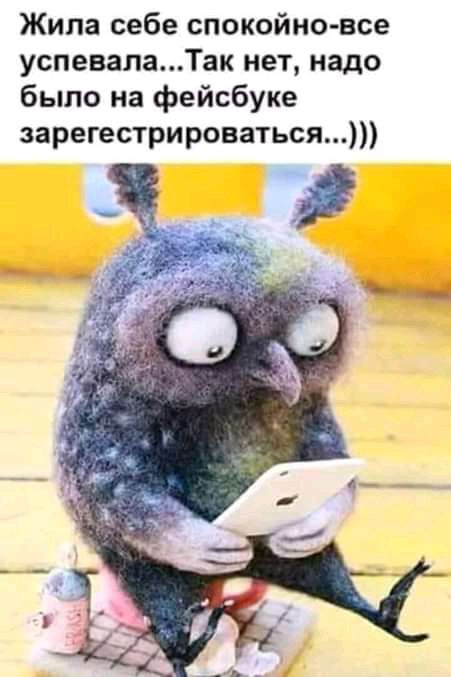 Жила себе спокойно все успевалаТак нет надо было на фейсбуке зарегестрироваться