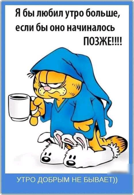 Я бы любил утро больше если бы оно начиналось ПОЗЖЕ