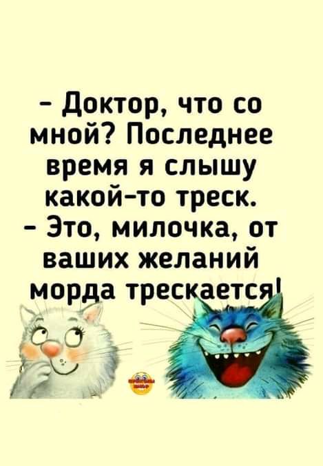 доктор что со мной Последнее время я слышу какой то треск Это милочка от ваших желаний морда трес аетс