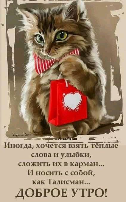 __А Иногда ХОЧЕТСЯ ВЗЯТЬ теплые слова и улыбки сложить их в карман И носить с собой как Талисман довгов УТРО