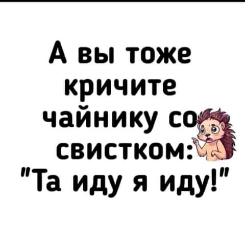 А вы тоже кричите чайнику 053 свистком Та иду я иду