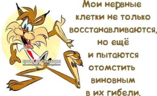 Мои нервные клетки не только но ещё и пытаются отомстить виновным в их гибели