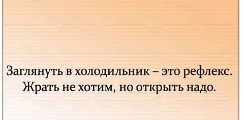 Заглянуть в холодильник это рефлекс Жрать не хотим но открыть надо
