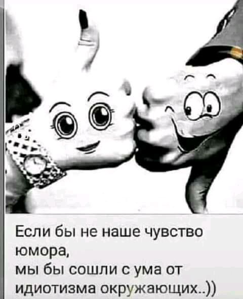 Если бы не наше чувство юмора мы бы сошли с ума от идиотизма окружающих