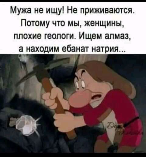 Мужа не ищу Не приживаются Потому что мы женщины ПЛОХИЕ ГЕОЛОГИ Ищем ЗПМЗЗ а НЗХОДИМ ебанат НЗТРИЯ