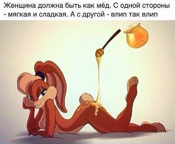 Женщина должна быть как мёд С одной стороны мягкая и сладкая А с другой впип так влип