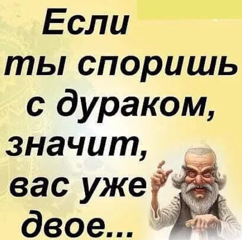 Если ты споришь с дураком значит вас уже двое е