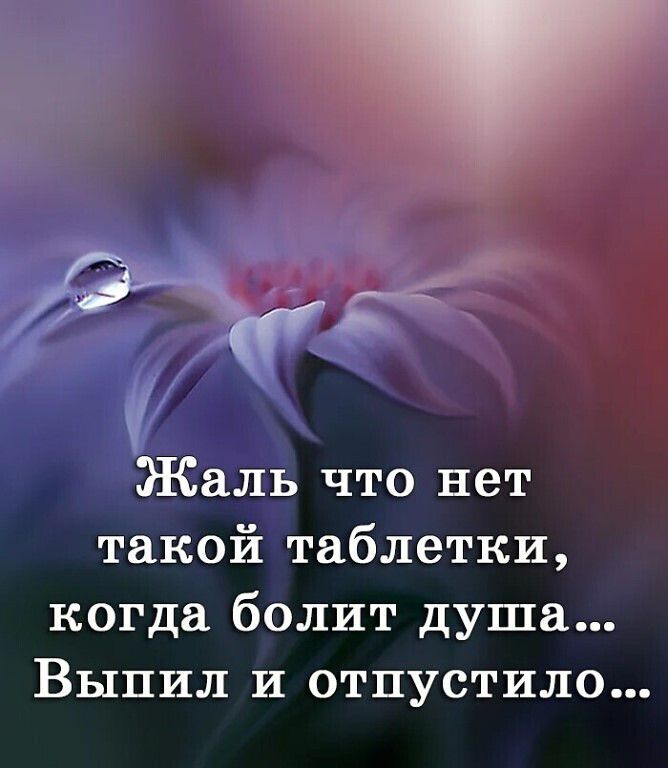Жаль что нет такой таблетки когда болит душа Выпил и отпустило