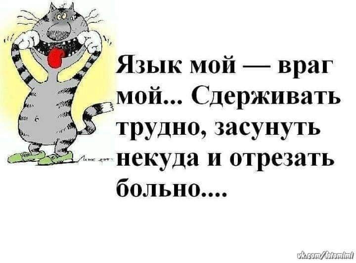 Язык мой враг мой Сдерживать некуда и отрезать больно