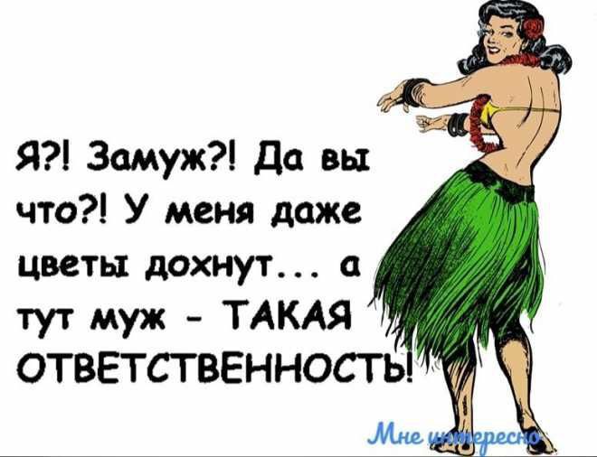 Я Замуж Да вы что У меня даже цветы дохнут ОТВЕТСТВЕННОСТЬ