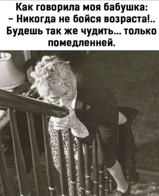 Как говорила моя бабушка Никогда не бойся возраста Будешь так же чудить только помедленней пиар ЧАЙ нь э т г