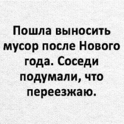 Пошла выносить мусор после Нового года Соседи подумали что переезжаю
