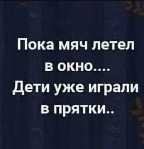 Пока мяч летел в окно дети уже играли в прятки