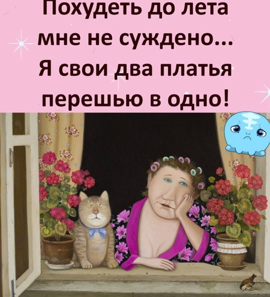 Похудеть до лета мне не суждено Я свои два платья перешью в Одно