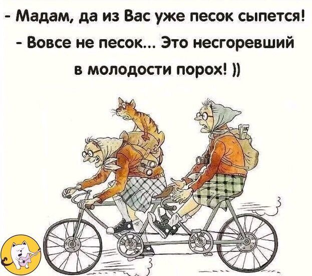 Мадам да из Вас уже песок сыпется Вовсе не песок Это несгоревший в молодости порох