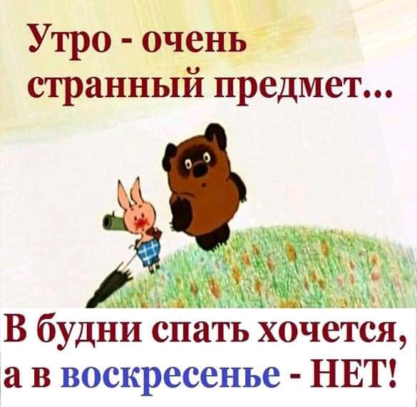 Утро очень странный предмет В будни спать хочется а в воскресенье НЕТ