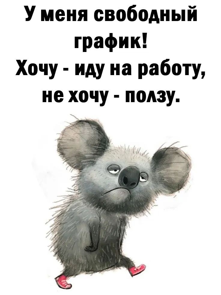 У меня свободный график Хочу иду на работу не хочу ползу