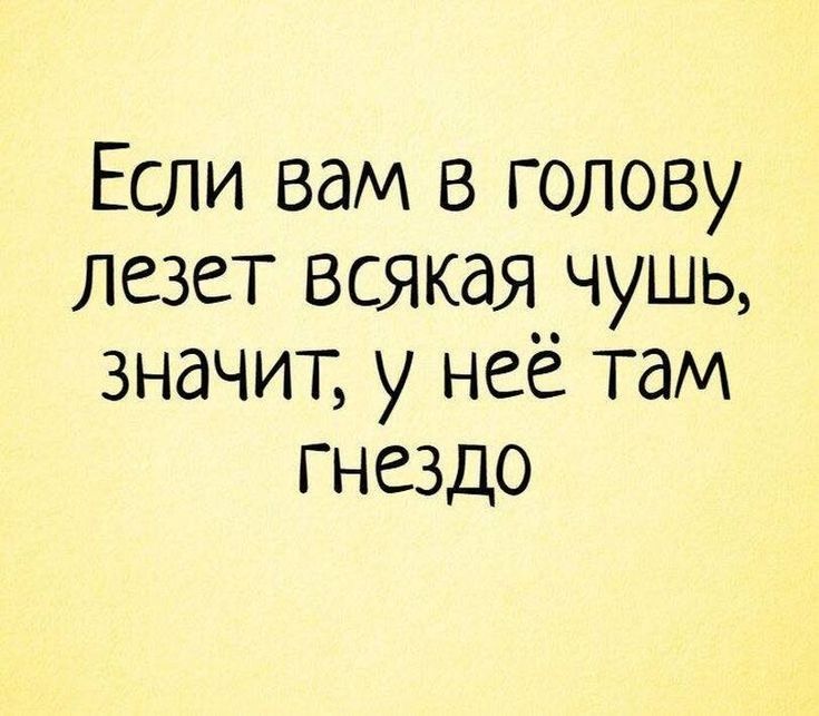 Если вам в голову лезет всякая чушь значит у неё там гнездо